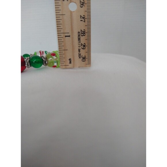 ART to Wear GLASS BEAD CHRISTMAS holiday jewelry STRETCH BRACELET Lampwork - Picture 5 of 6